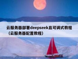 云服务器部署deepseek且可调式教程（云服务器配置教程）