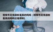 视频号花钱涨粉是真的吗吗（视频号花钱涨粉是真的吗吗还是假的）
