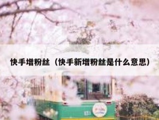 快手增粉丝（快手新增粉丝是什么意思）