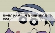 推特推广多少钱一个平台（推特的推广是什么意思）