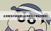 北京限号行驶处罚（北京限号行驶处罚规定）