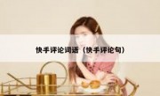 快手评论词语（快手评论句）