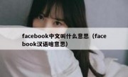 facebook中文叫什么意思（facebook汉语啥意思）