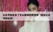 公众号粉丝多了怎么赚钱的呢视频（微信公众号粉丝多）