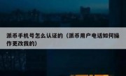 派币手机号怎么认证的（派币用户电话如何操作更改我的）