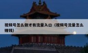 视频号怎么做才有流量入口（视频号流量怎么赚钱）