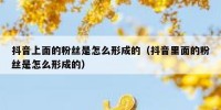 抖音上面的粉丝是怎么形成的（抖音里面的粉丝是怎么形成的）