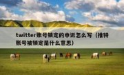 twitter账号锁定的申诉怎么写（推特账号被锁定是什么意思）