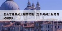 怎么才能关闭云服务功能（怎么关闭云服务自动续费）