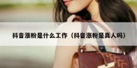 抖音涨粉是什么工作（抖音涨粉是真人吗）