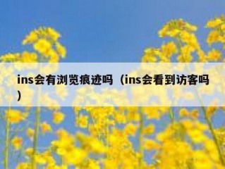ins会有浏览痕迹吗（ins会看到访客吗）