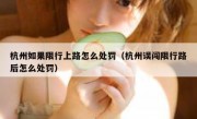 杭州如果限行上路怎么处罚（杭州误闯限行路后怎么处罚）
