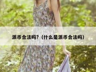 派币合法吗?（什么是派币合法吗）