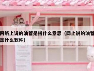 网络上说的油管是指什么意思（网上说的油管是什么软件）