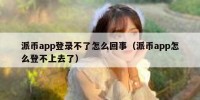 派币app登录不了怎么回事（派币app怎么登不上去了）
