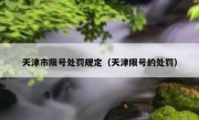 天津市限号处罚规定（天津限号的处罚）