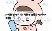 外网梯子app（外网梯子加速器app永久免费）