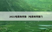 2021电商如何做（电商如何做?）