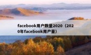 facebook用户数量2020（2020年facebook用户量）