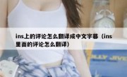 ins上的评论怎么翻译成中文字幕（ins里面的评论怎么翻译）