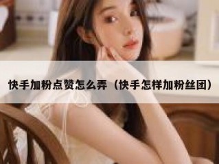 快手加粉点赞怎么弄（快手怎样加粉丝团）