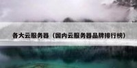 各大云服务器（国内云服务器品牌排行榜）