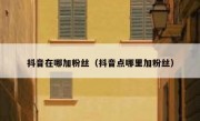 抖音在哪加粉丝（抖音点哪里加粉丝）