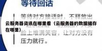 云服务器资讯在哪里看（云服务器的数据储存在哪里）