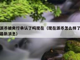 派币被央行承认了吗现在（现在派币怎么样了最新消息）
