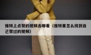 推特上点赞的视频去哪看（推特里怎么找到自己赞过的视频）