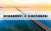 国外服务器哪家好一点（好用的外国服务器）