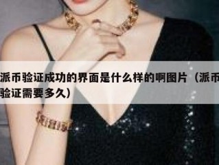 派币验证成功的界面是什么样的啊图片（派币验证需要多久）
