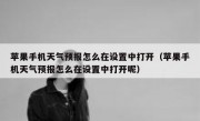 苹果手机天气预报怎么在设置中打开（苹果手机天气预报怎么在设置中打开呢）