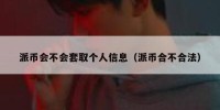 派币会不会套取个人信息（派币合不合法）