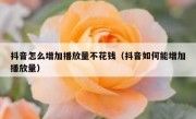 抖音怎么增加播放量不花钱（抖音如何能增加播放量）