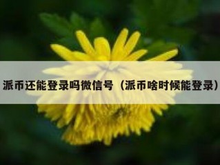 派币还能登录吗微信号（派币啥时候能登录）