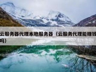 云服务器代理本地服务器（云服务代理能赚钱吗）