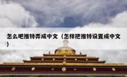怎么吧推特弄成中文（怎样把推特设置成中文）