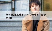 ins评论怎么看不了了（ins看不了全部评论）