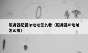 服务器配置ip地址怎么看（服务器IP地址怎么看）