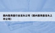 国内服务器行业龙头公司（国内服务器龙头上市公司）