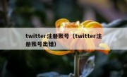twitter注册账号（twitter注册账号出错）