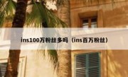 ins100万粉丝多吗（ins百万粉丝）