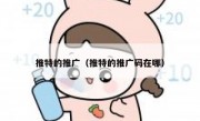推特的推广（推特的推广码在哪）