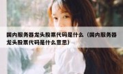 国内服务器龙头股票代码是什么（国内服务器龙头股票代码是什么意思）