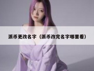 派币更改名字（派币改完名字哪里看）