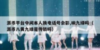 派币平台中间本人换电话号会影,响九绿吗（派币八黄九绿是传销吗）