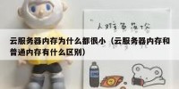 云服务器内存为什么都很小（云服务器内存和普通内存有什么区别）