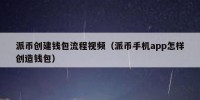 派币创建钱包流程视频（派币手机app怎样创造钱包）