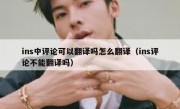 ins中评论可以翻译吗怎么翻译（ins评论不能翻译吗）